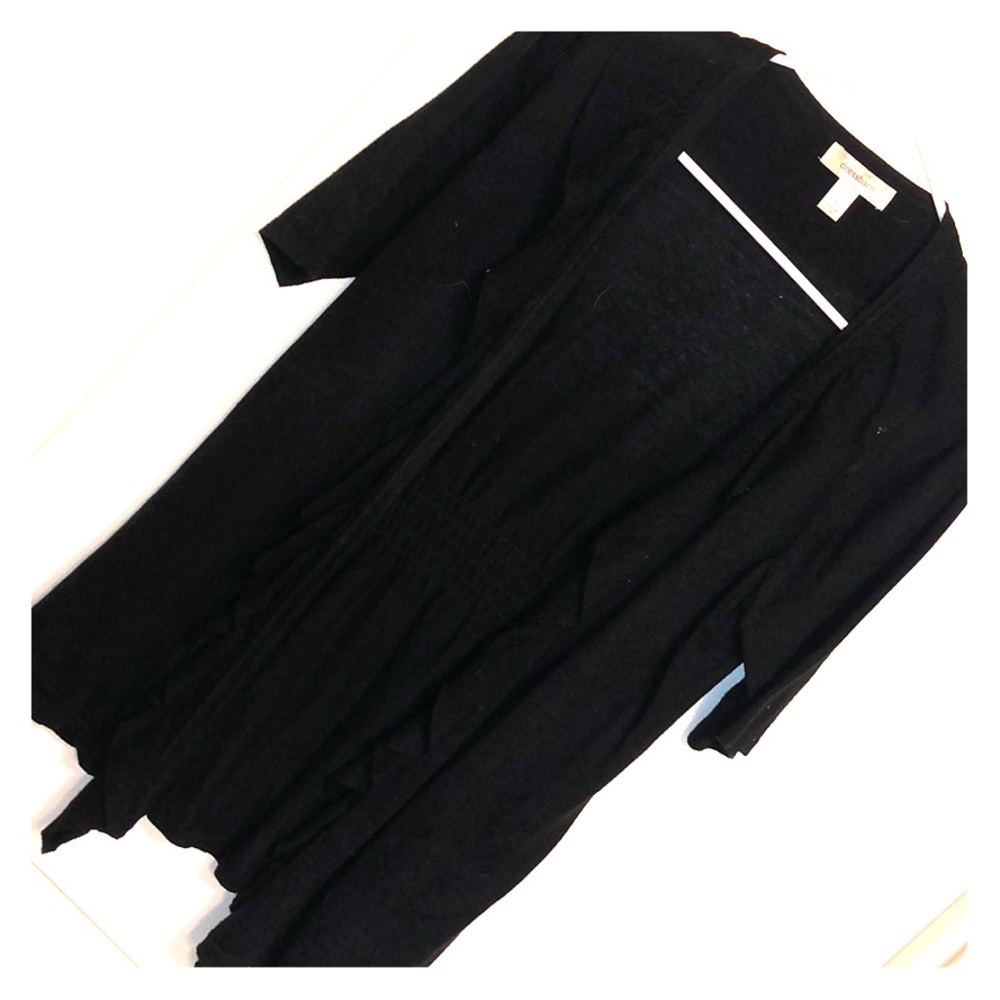 Ruffled short sleeve cardigan